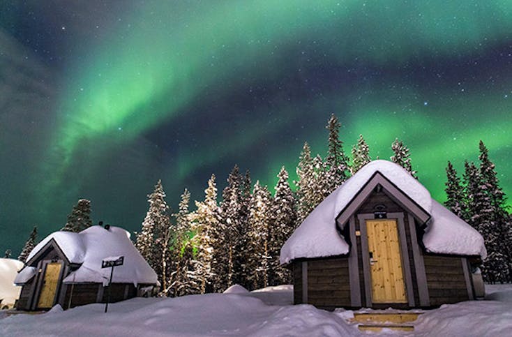 Übernachtung in der Glasdach-Hütte in Lappland für 2